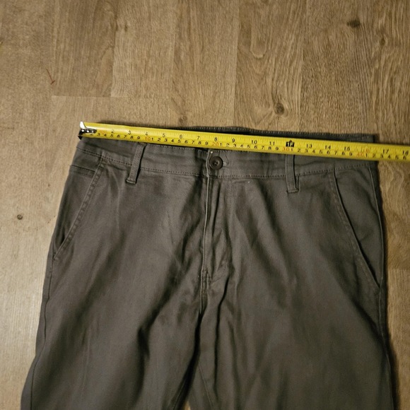 WT02 Chino Pants Mens 34x30 Gray Straight Leg‎ Flat Front Twill Workwear Office - Picture 5 of 9